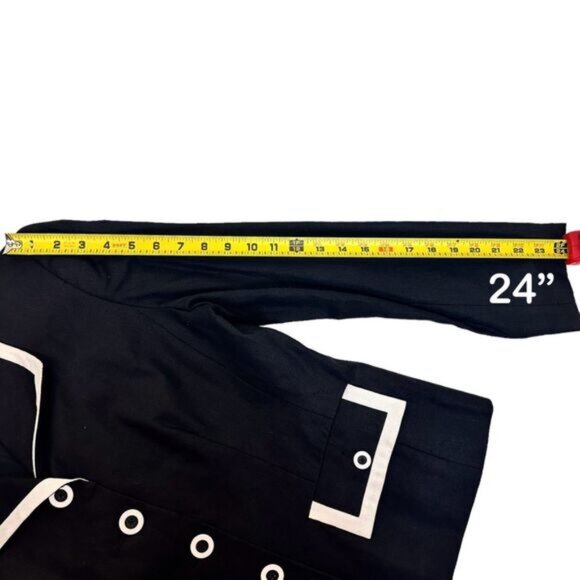 NWT Classiques Entier Vintage Blazer Black w/White Trim 100% Linen Size Med - Picture 9 of 9